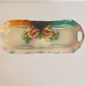 VINTAGE HANDPAINTED PORCELAIN TRAY 13" X 5"